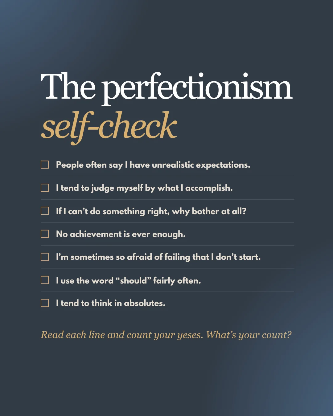 The Perfectionism Self-Check